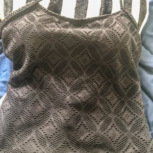 Black one piece bathing suit